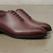 Men's Burgundy Plain-Toe Leather Oxfords — Norton