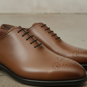 Men's Brown Plain-Toe Leather Oxfords — Norton