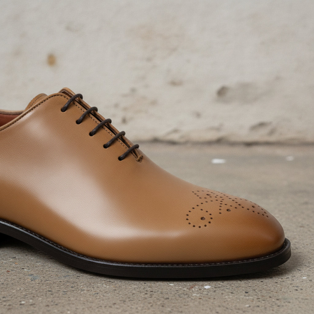 Men's Tan Plain-Toe Leather Oxfords — Norton