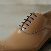 Men's Tan Plain-Toe Leather Oxfords — Cambray