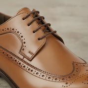 Men's Tan Wingtip Leather Brogue Derby — Bathwick — Bathwick