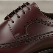 Men's Burgundy Wingtip Leather Brogue Derby — Bathwick