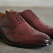 Men's Burgundy Cap-Toe Leather Oxfords — Edenwood
