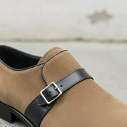 Men's Tan Suede Monk Strap Shoes — Fairfield — Fairfield — Fairfield