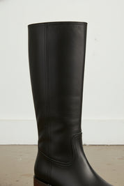 detail-view-showing-texture - Women's Handmade Black Classic Riding Leather Boots