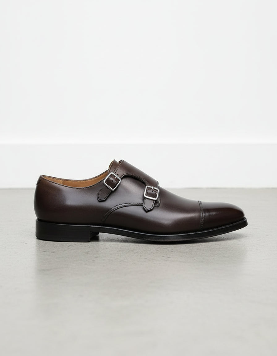 Handcrafted Double Monk Dark Brown Formal Shoes