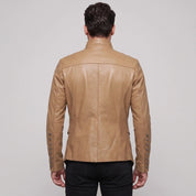 Men's Tan Leather Jacket — Camborne
