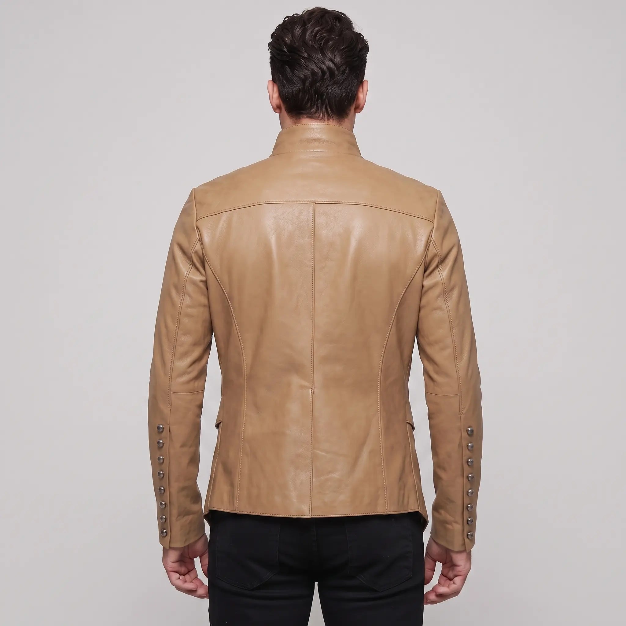 Men's Tan Leather Jacket — Camborne