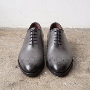 Men's Gray Medallion-Toe Leather Oxfords — Norton