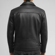 Gothic Leather Jacket for Men | Black New Zealand Leather