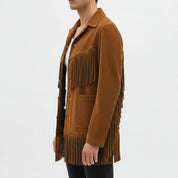 Handmade Unisex Western Fringe Suede Jacket