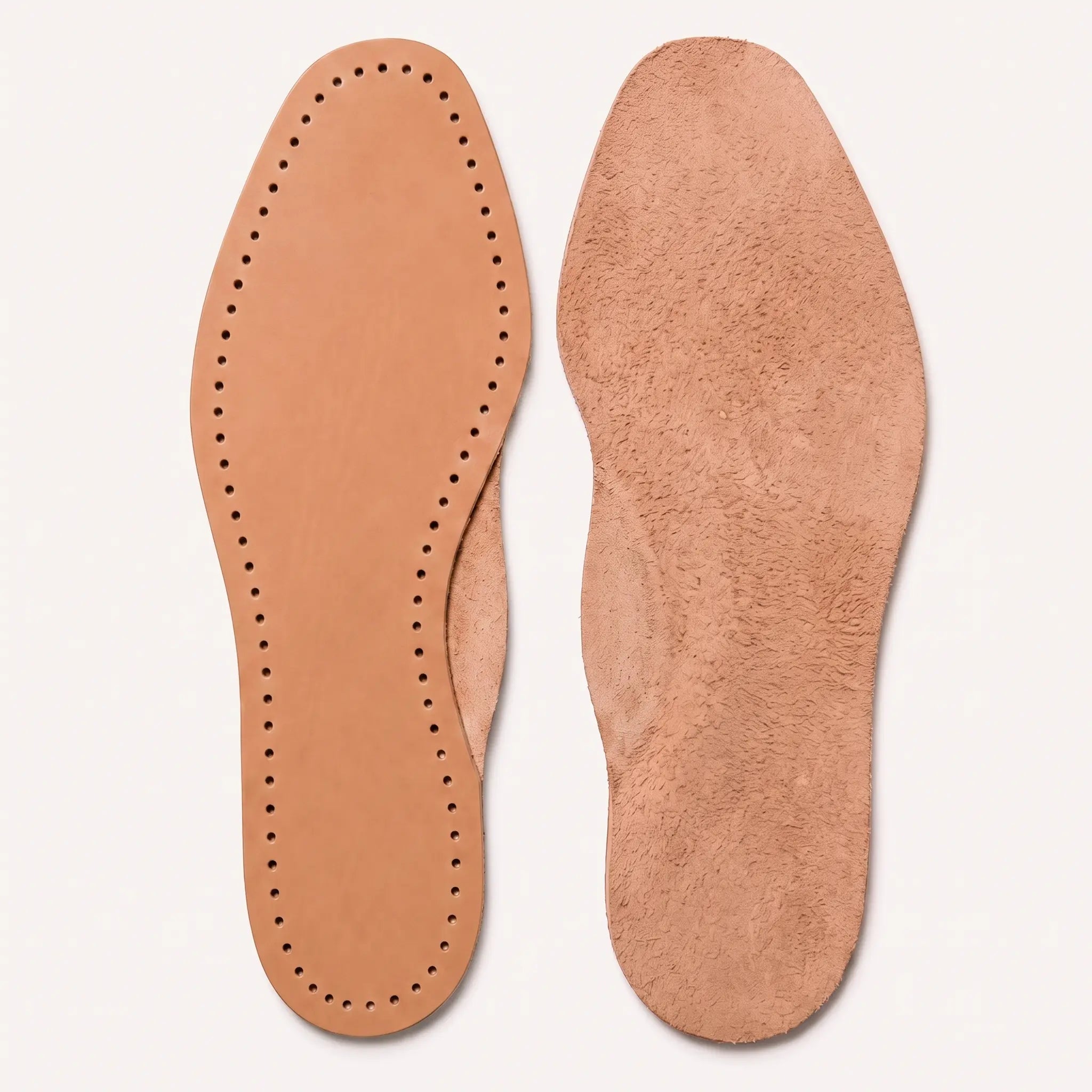 Light Brown Perimeter-Punched Full-Grain Leather Insoles — Aynesworth