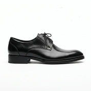 Men's Black Apron-Toe Leather Derbys — Stokes