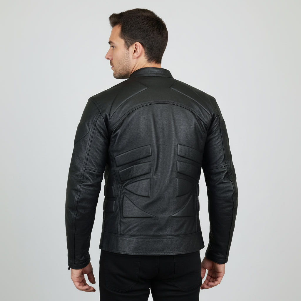Men's Black Leather Biker Jacket