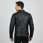 Men's Black Leather Biker Jacket