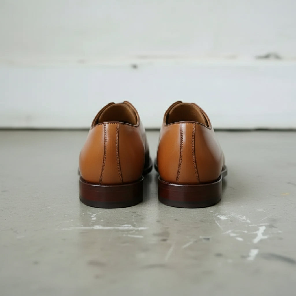 Men Tan Oxford Brogue Formal Dress Shoes, Tan Leather Formal Shoes