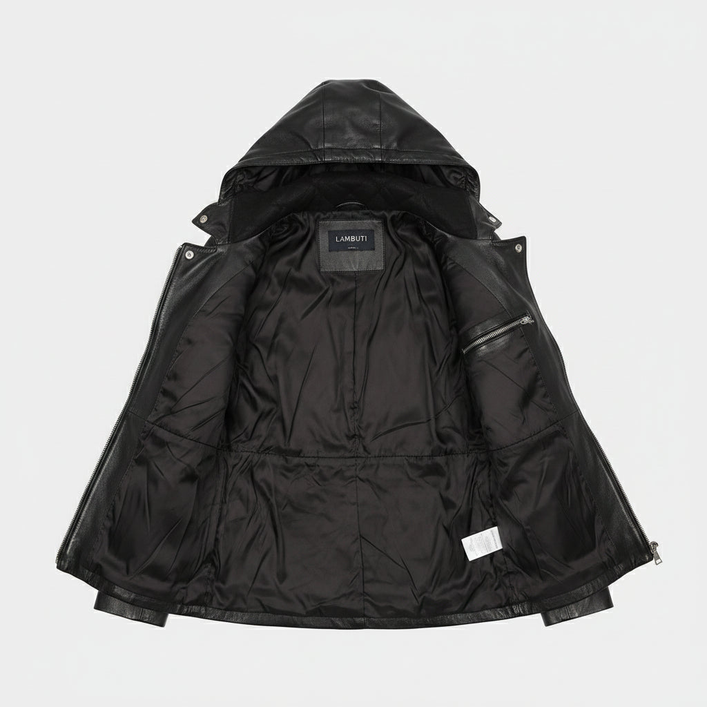 Women's Handmade Puffer Leather Jacket