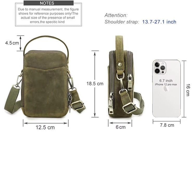 Men’s Everyday Leather Phone Sling – Crossbody, Shoulder, or Belt Waist Bag