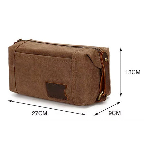Handmade Zipper Canvas Men’s Toiletry Dopp Kit