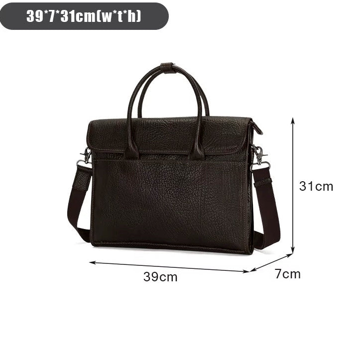 Handmade Vintage Waterproof Leather Crossbody Messenger Bag for Men