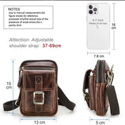 Leather Crossbody Sling Bag for Men, Compact Genuine Phone Holster for Everyday Use
