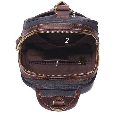 Men's Vintage Waterproof Canvas Crossbody Chest Bag