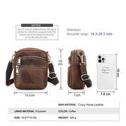 Handmade Crazy Horse Leather Messenger Bag