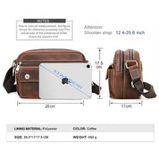 Men's Casual Multi-PocketLeather Crossbody Bag - Single Strap Sling Bag