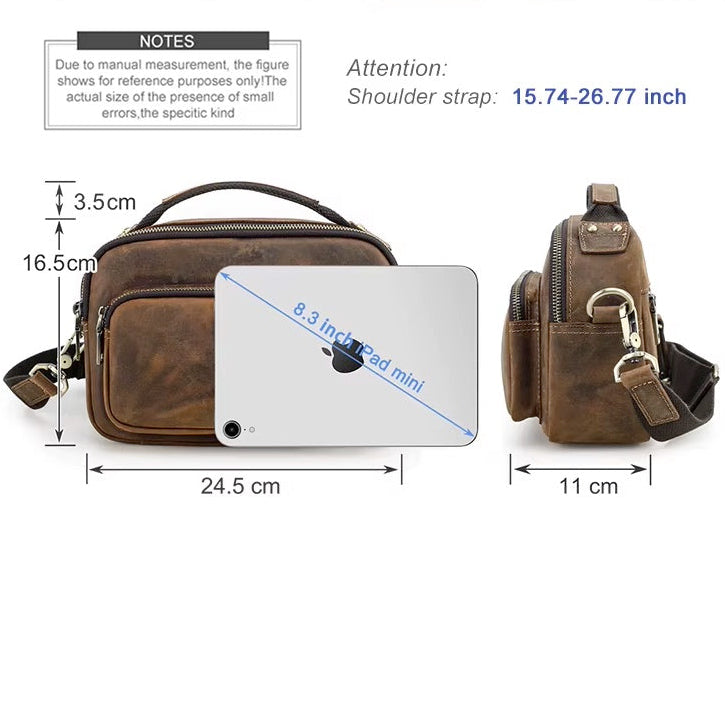 High-Quality Leather Crossbody Bag for Men- Compact Messenger for Men
