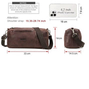 Handmade Leather Messenger Bag for Men with Single Shoulder Strap