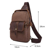 Spacious Canvas Crossbody Bag for Men, Handmade Waterproof Chest Bag for Men
