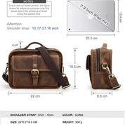 Men's Casual Leather Messenger Bag, Compact Crossbody Bag for iPad