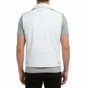 Handmade Mens White Color Leather Vest, Men Sleeve Less Leather Jacket