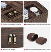 Unisex Brown Leather Travel Watch Case