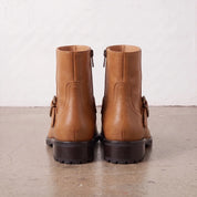 Women's Tan Plain-Toe Leather Jodhpur Boots — Kibworth