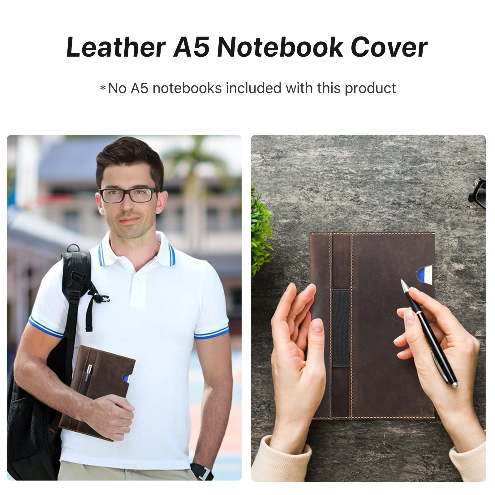 Handmade Crazy Horse Leather A5 Journal Bible Cover