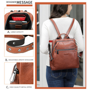 Women's Handcrafted Full-Grain Leather Travel Backpack