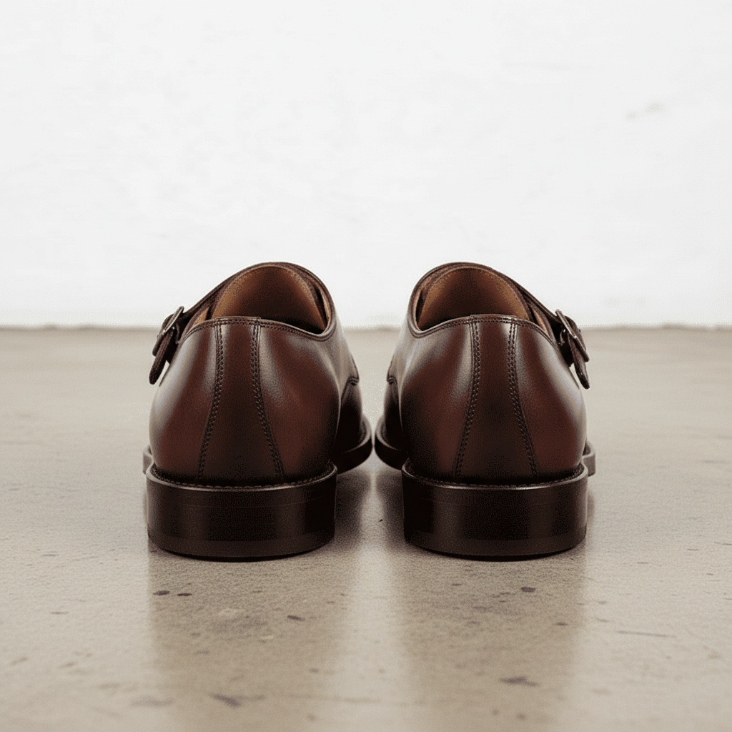 Handmade Men's Leather Monk Strap Dress Shoes