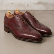 Men's Burgundy Wingtip Leather Oxfords — Dingley