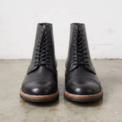 Men's Black Cap-Toe Leather Boots — Falmer