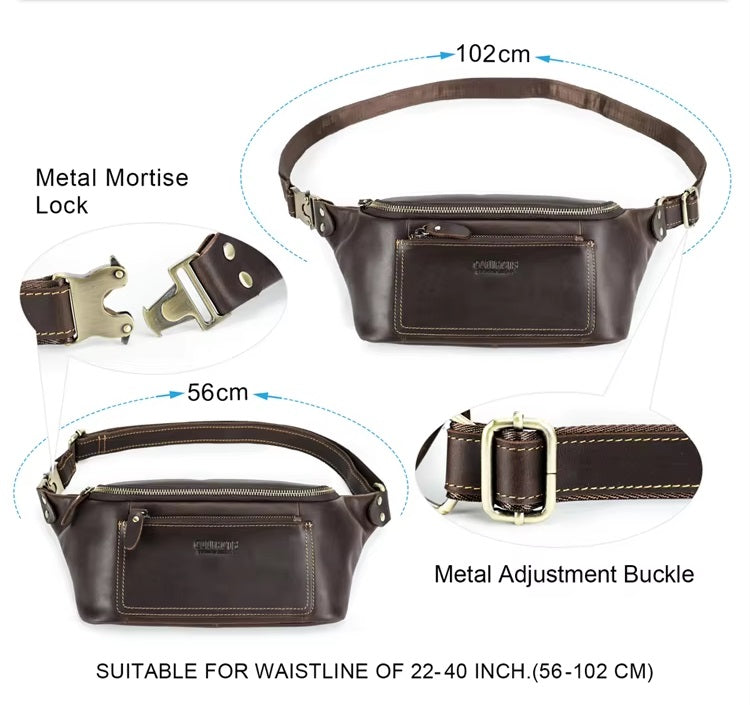 Dark Brown Leather Fanny Pack — Holmes