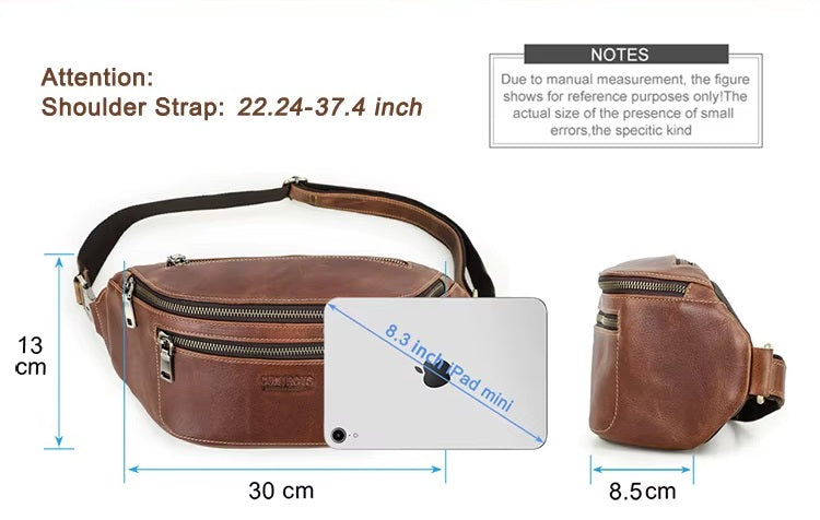 Men's Brown Leather Sling Bag — Glenham