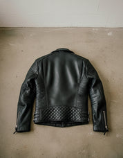 Handmade Men's Black Biker Leather Jacket, Black Sheep Leather Motorcycle Jacket for Men