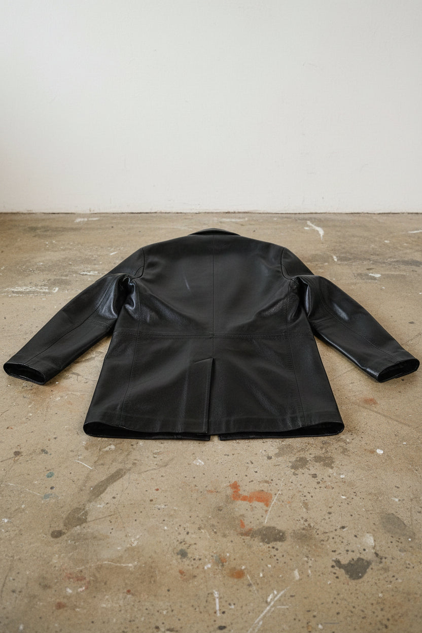 Men's Handmade Car Coat Leather Jacket