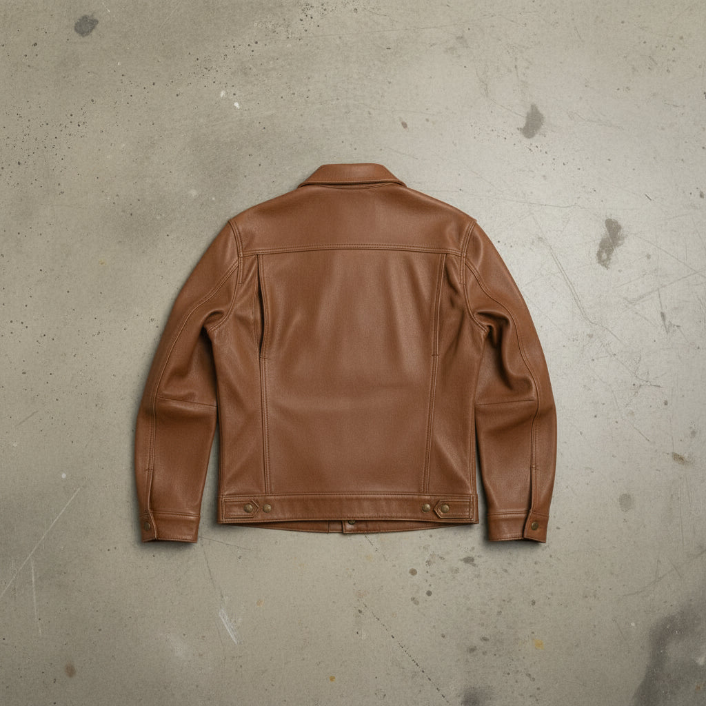 Men's Handmade Trucker Leather Jacket