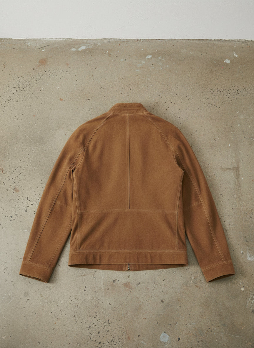 Men's Handmade Racer Suede Jacket