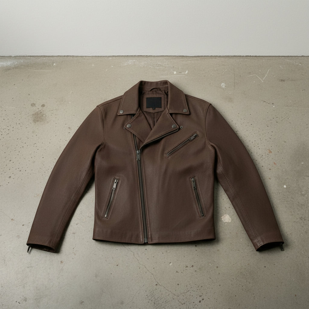 Men's Handmade Cafe Racer Leather Jacket
