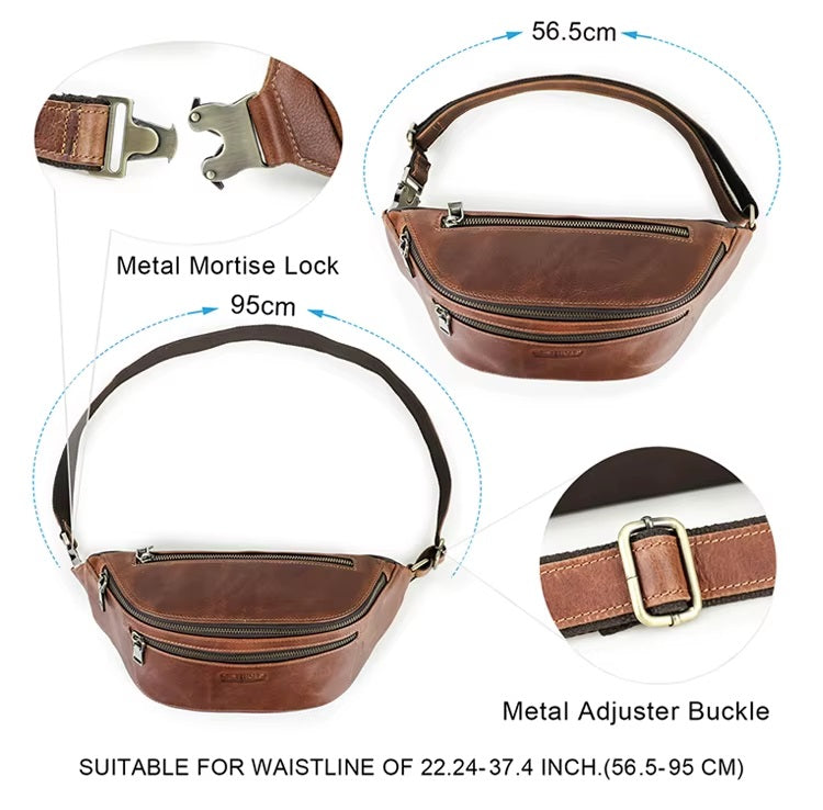 Men's Brown Leather Sling Bag — Glenham