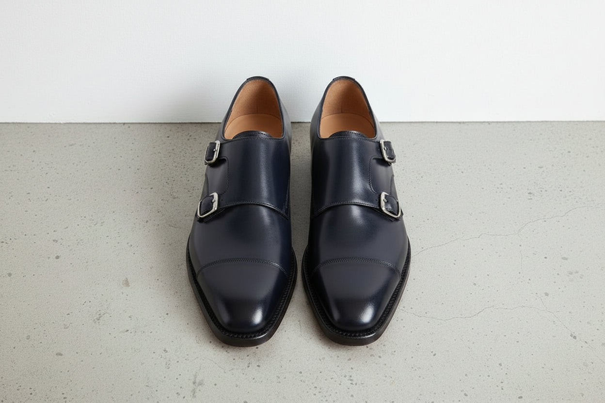 Handcrafted Genuine Leather Double Monk Men's Shoes