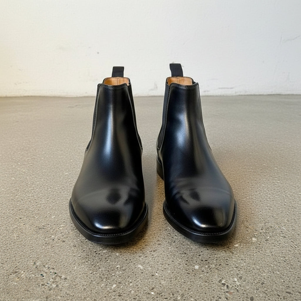Handmade Men's Black Premium Leather Chelsea Boots